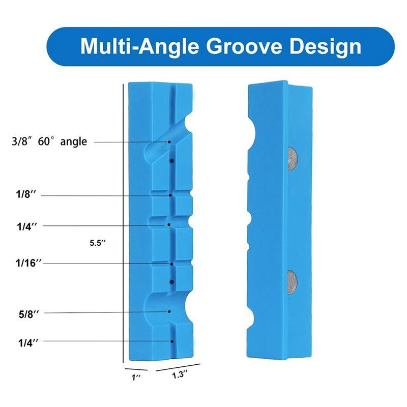 A84E-Vise Jaw Pads 5Inch,1 Pair Soft Jaws For Bench Vise Universal Jaw Covers Multi-Groove Design Clamping Metal Plastics