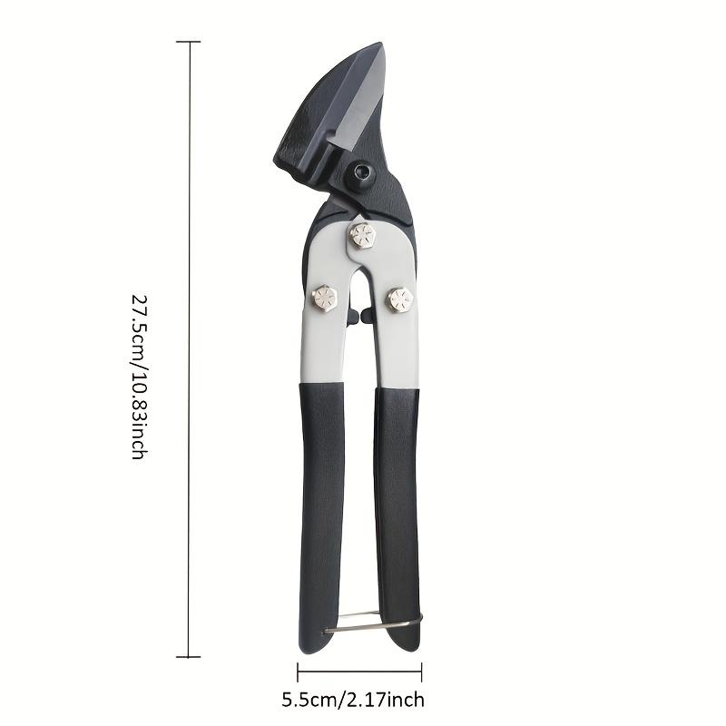 Heavy-Duty Tin Snips - Cr-V Steel Metal Cutter for Thin Steel Plates, Ergonomic Anti-Slip Grip, Light Gray/Black