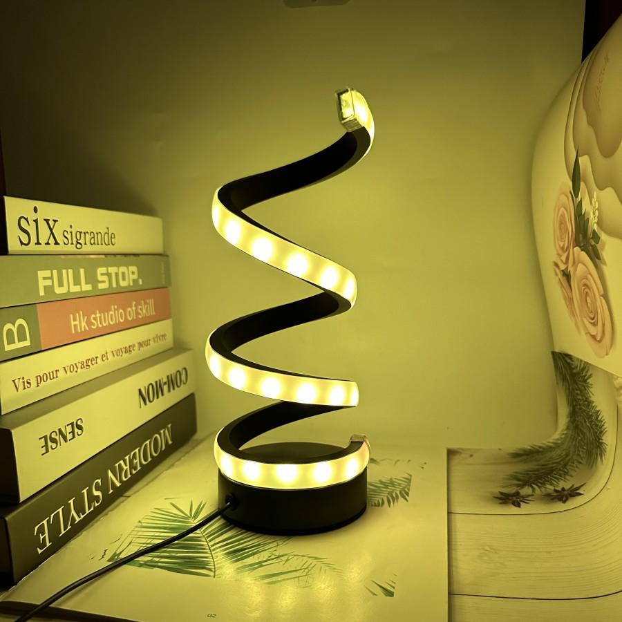 Modern RGB Spiral Table Lamp with 36 Color Modes - Minimalist USB Plug-in