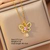 [Titanium Steel] Necklace Women's Copper Micro-inlaid Electroplating Advanced Sense Delicate Clavicle Chain Jewelry