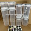 8-Piece Airtight Plastic Storage Jar Set for Whole Grains, Small Square Containers, PP Material