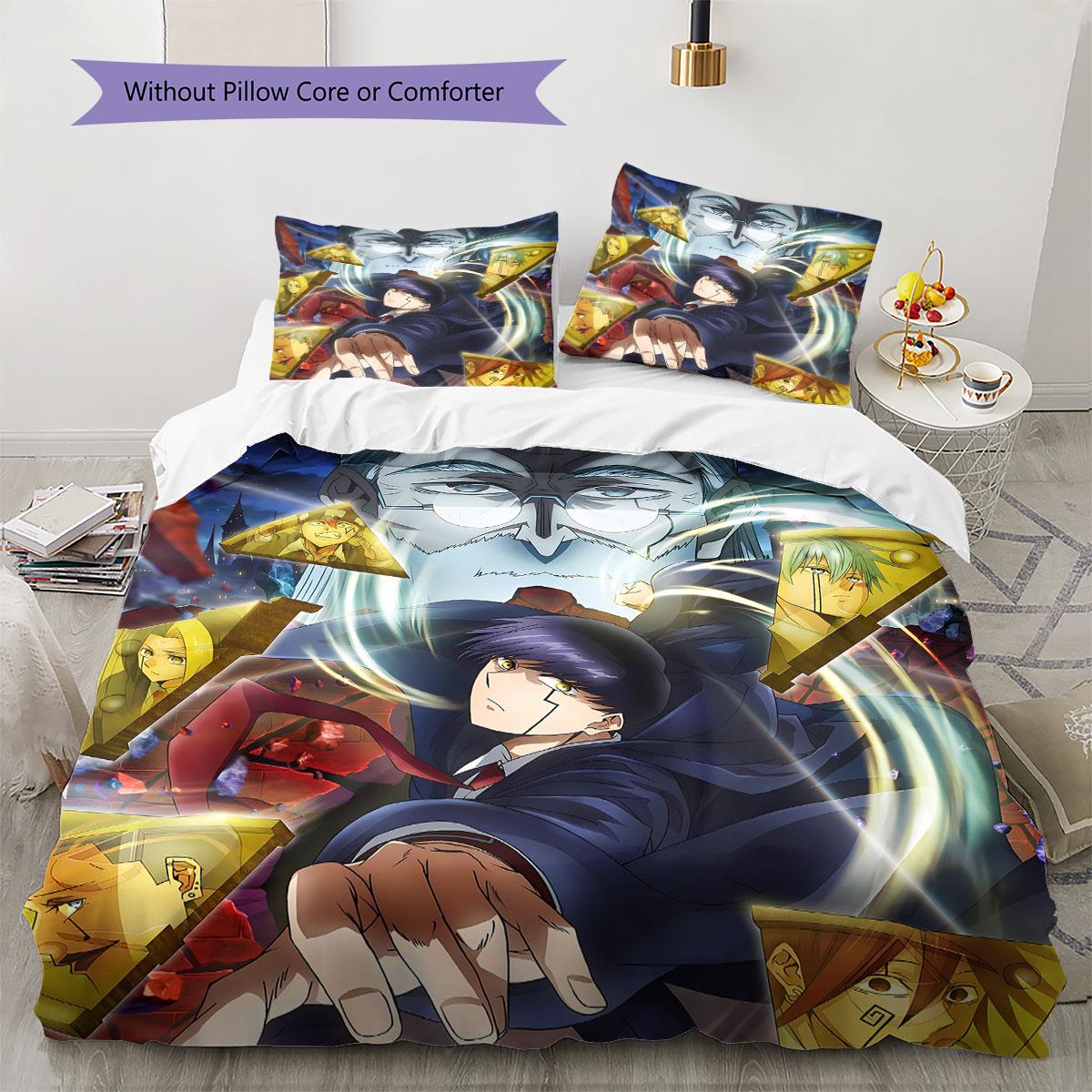 

Mashle Pattern Bedding Quilt Set Quilt Cover Pillowcase Home Decoration Birthday Gift (1 * duvet cover + 2 * pillowcase, without core) 135x200cm