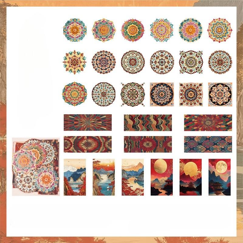 Vintage Baroque Flower Landscape Material Collage PET Sticker Creative DIY Journal Stationery
