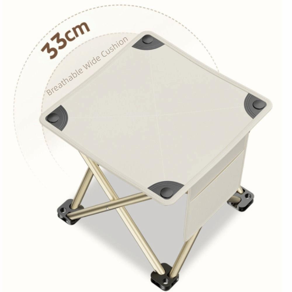 Large Size Folding Camping Stool Ultralight High Load Bearing Fishing Chair with Carrying Bag Side Pocket Portable Stool Travel