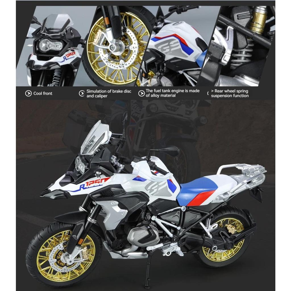 1/9 Scale BMW R1250 GS Adventure Alloy Diecast Metal Model Motorcycle Sound & Light Model Toy Gift with Boyfriend Children Present Kid