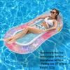 Foldable Striped Inflatable Pool Float Hammock Recliner