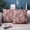 Pink Floral Pattern Decorative Throw Pillow Cover 2D Flat Printed Polyester Sofa Cushion Case For Elegant Home Decor
