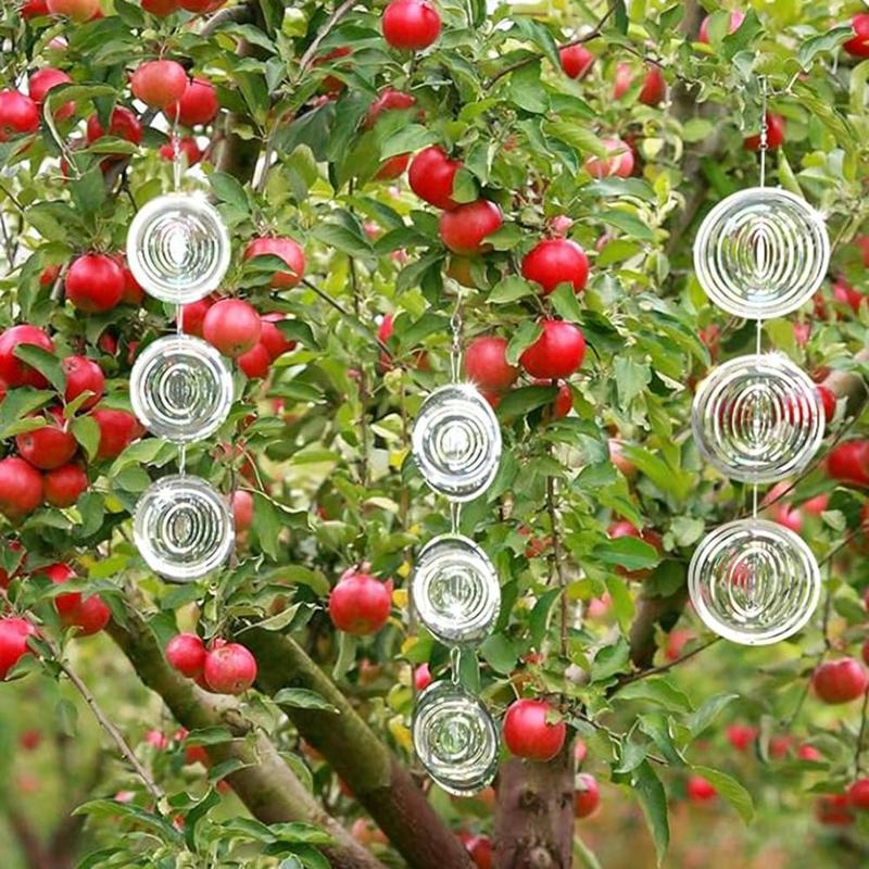Ornamental Wind Spinner Bird Repellent Wind Spinner Reflective Metal Bird Deterrent Wind Spinner Ornament for Outdoor for Farm