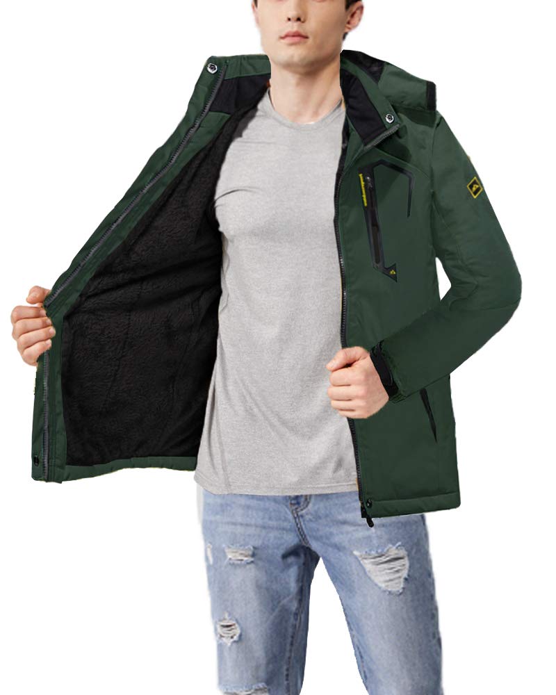 MAGCOMSEN Mountain Cold Weather Sports Durable CN 2XL Size Men's Water-Repellent Parka, Wear, Jacket, Outerwear, Green, (Japan L)