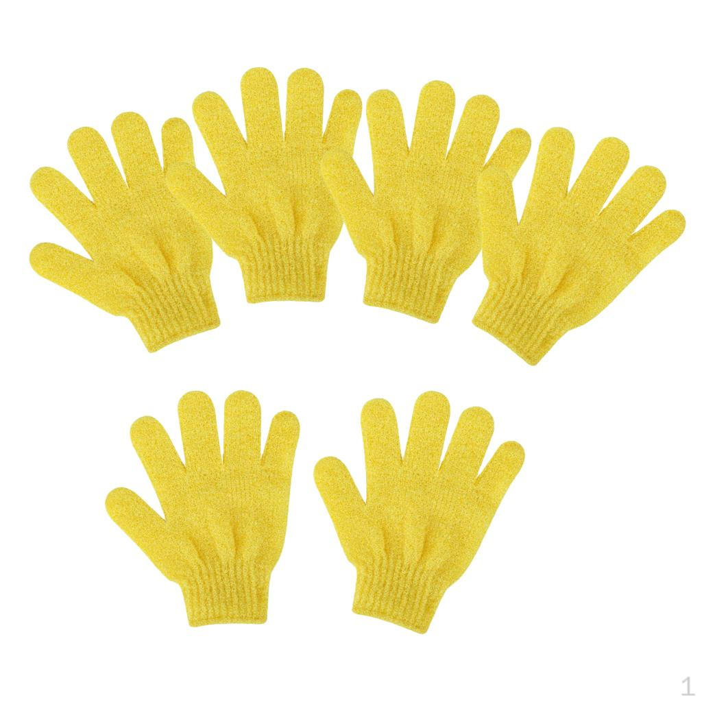 3 Pair Nylon Bath Shower Exfoliating Scrubber Gloves For