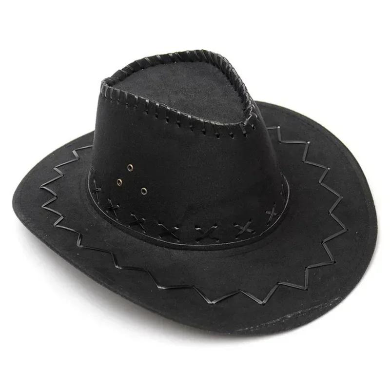 Dámské Pánské Módní Klobouky Westernový Kovbojský Klobouk Letní Dámský Sluneční Klobouk Evropský Styl Retro Plážový Sluneční Klobouk s Velkou Krempou