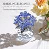 Blue Crystal Flower Handmade Glass Flower Bouquet Collectible Figurine Crystal Ornaments Meaningful Romantic Presents for Women