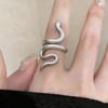 New Stylish Curved Snake Women's Open Rings Gold Metal Personality Female Adjustable Rings Cool Stuff Anillos Mujer