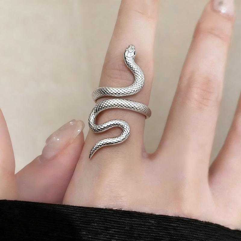 

New Stylish Curved Snake Women s Open Rings Gold Color Metal Personality Female Adjustable Rings Cool Stuff anillos mujer