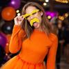 Halloween Costume Set Orange Knit Funny Cosplay Outfit for Adults