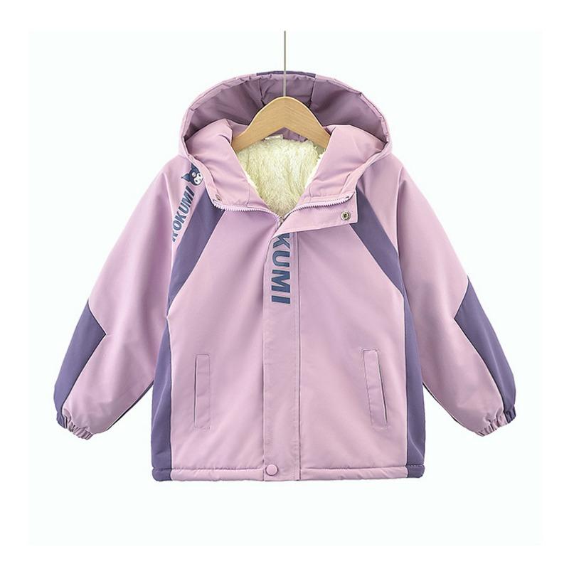 Girls Big Kids Thickened Hooded Winter Princess Style Windproof Jacket
