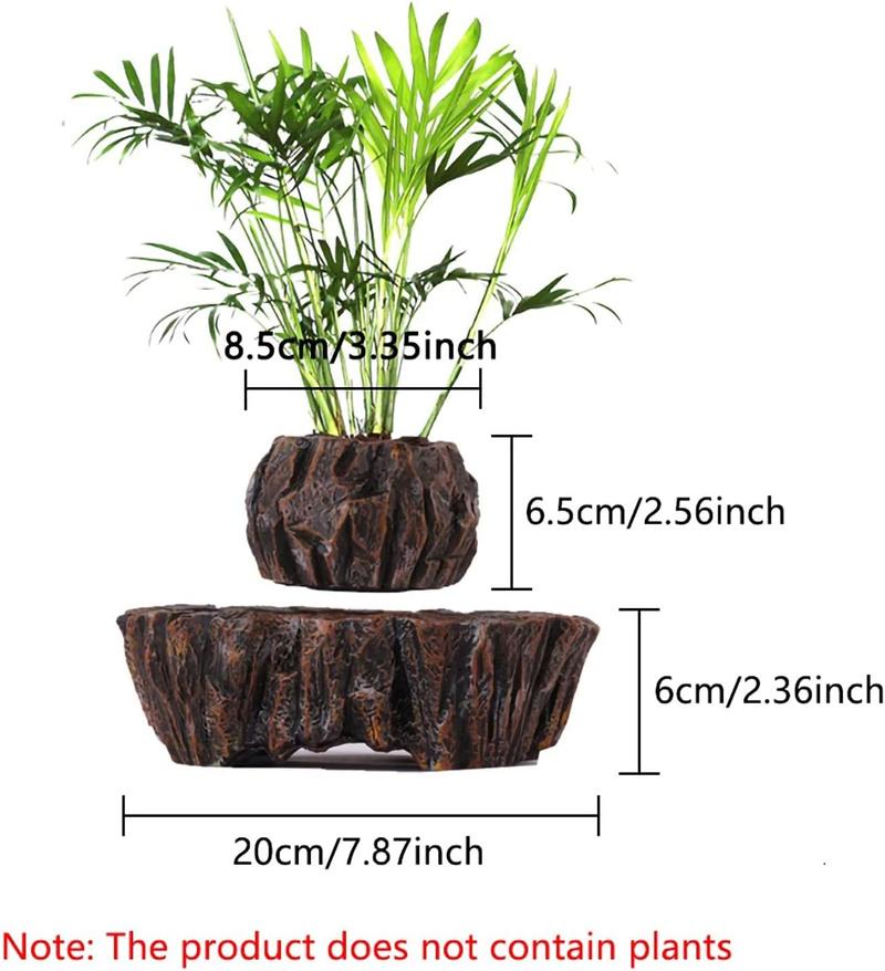 Levitating Plant Pot Magnetic Floating Plant Pot 360 Degree Rotating Bonsai Home Desk Decor for Living Room Office Bar Birthday