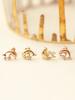 Minimalpiercing 14K Mini Cubic Dolphin Piercing Earrings