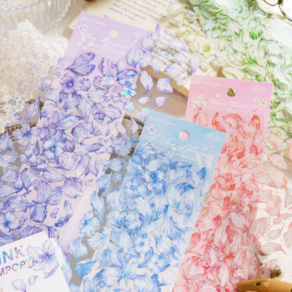 

DIY Crafts Ice Crystal PET Sticker Holographic Adhesive Diary Sticker Students