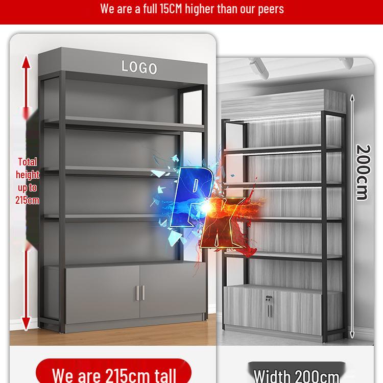 Multi-Layer Steel-Wood Storage & Display Rack for Cosmetics and Samples