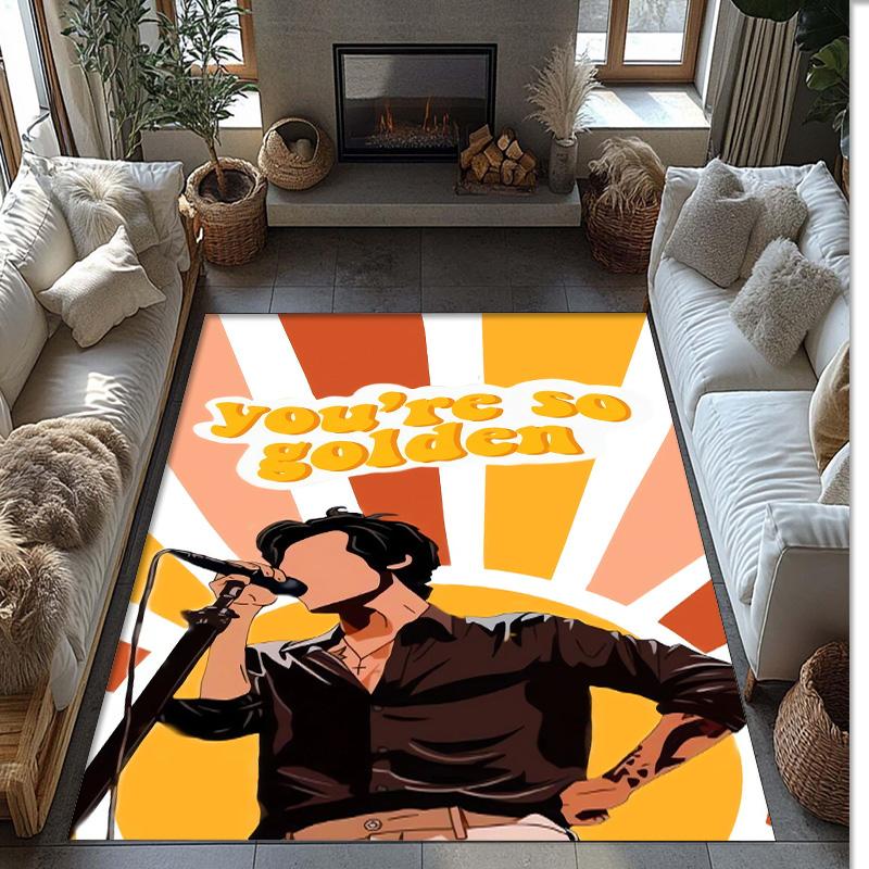 Soft Crystal Velvet Floor Rug,Harry Styles Anti Slip Decorative Carpet, Plush Area Mat For Indoor Home Decoration