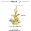 3pcs Copper Zodiac Crab Turtle Starfish Necklace Pendant DIY Jewelry Women Charm Octopus Shell Carriage Candy Earring