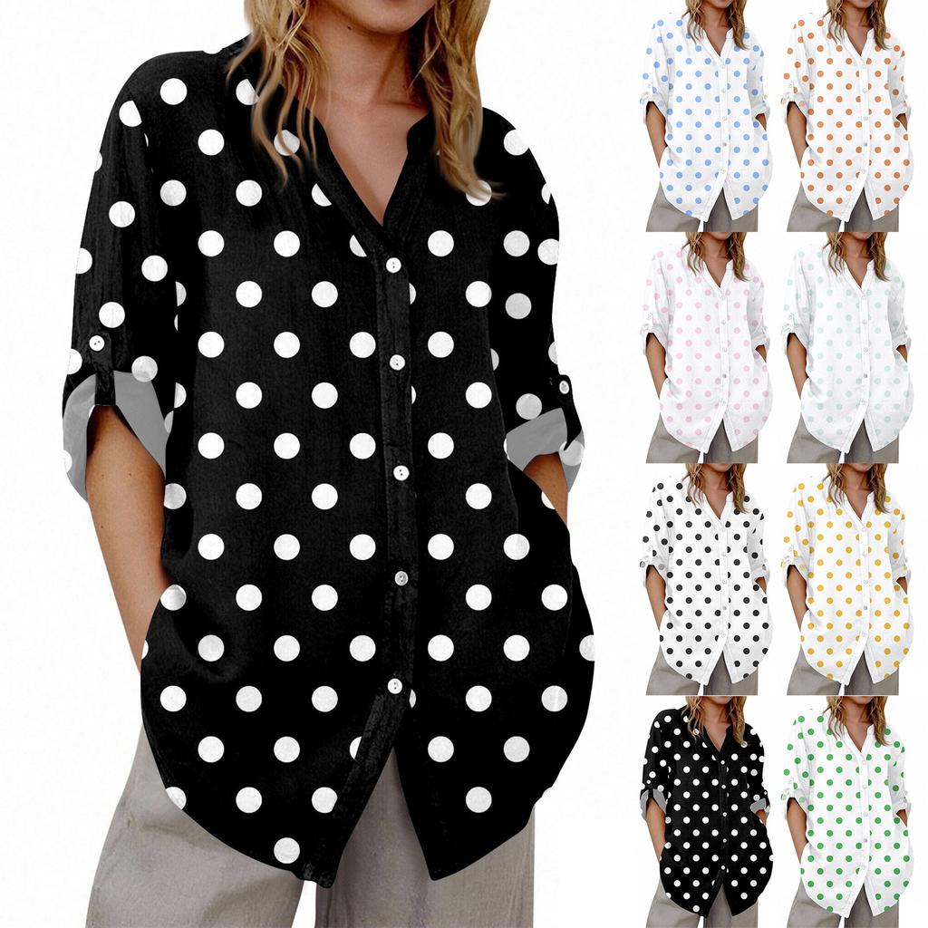 Women's V-neck 3/4 Sleeve Printed Cardigan