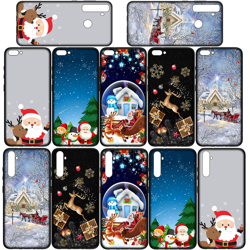 Phone Case for Samsung Galaxy S25 S24 S23 iPhone 16 15 Xiaomi Redmi Note 14 13 12 16E 11 ProOPPO Moto Huawei Deer Snowman Merry Christmas Tree Cover