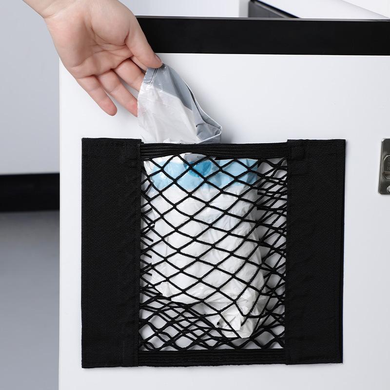 Wall Kitchen Cabinet Door Storage Bags Mesh Garbage Bag Plastic Shopping Bags Dispenser Sundries Bag Net Car Trunk Organizer Bag