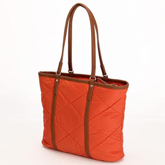 Tote Nylon Taffeta Patchwork A4 Brick Brown [Isaac] Bag, Tote, Women's, (46)
