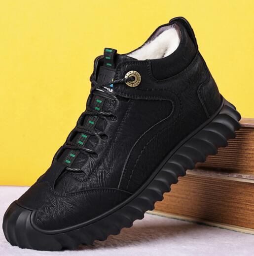 Fashion Cotton Shoes Men Plus Cashmere Thickening Warm Cotton Shoes Men High Top Non-slip Sports Cotton Shoes Wool Snow Boots D561