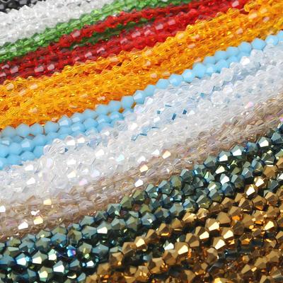 48 pezzi di perline di cristallo di vetro, perline a punta, perline distanziatrici allentate per la creazione di gioielli fai da te, collane e braccialetti