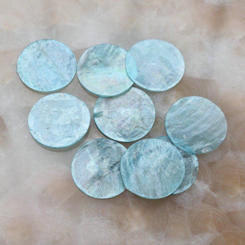 Candy Color Round Pendant - Green, Blue, Yellow, Red, Purple Thin Shell DIY Jewelry Sticker Accessories