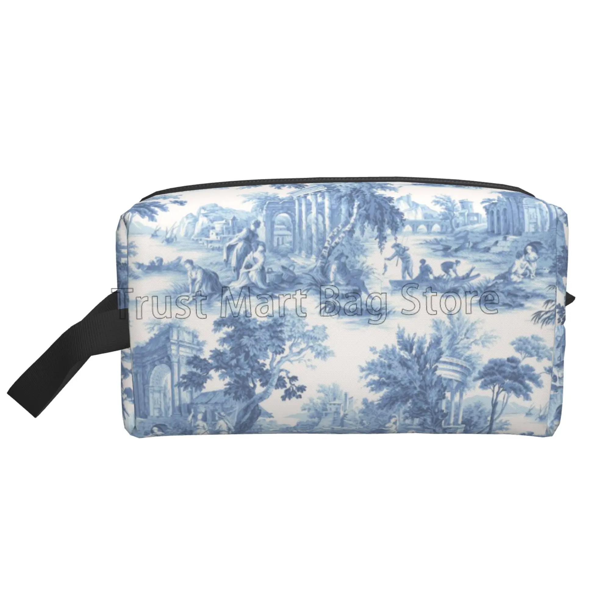 

Французский органайзер для макияжа Toile De Jouy, косметичка, большая водонепроницаемая косметичка с застежкой-молнией, дорожная сумка для женщин 25.5x16x12.5CM коричневый