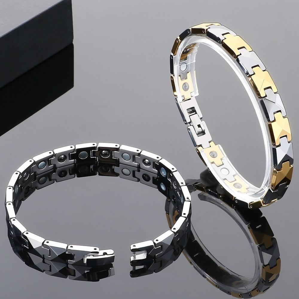 Herren Therapie Germanium Magnetarmband Wolfram Kugelketten Design Verstellbar Negative Ionen Gesundheitsarmbänder Nie zerkratzt