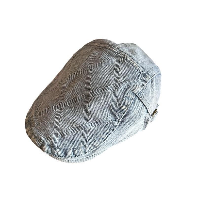 Retro Solid Simple Color Striped Neutral Casual Beret For Autumn And Winter