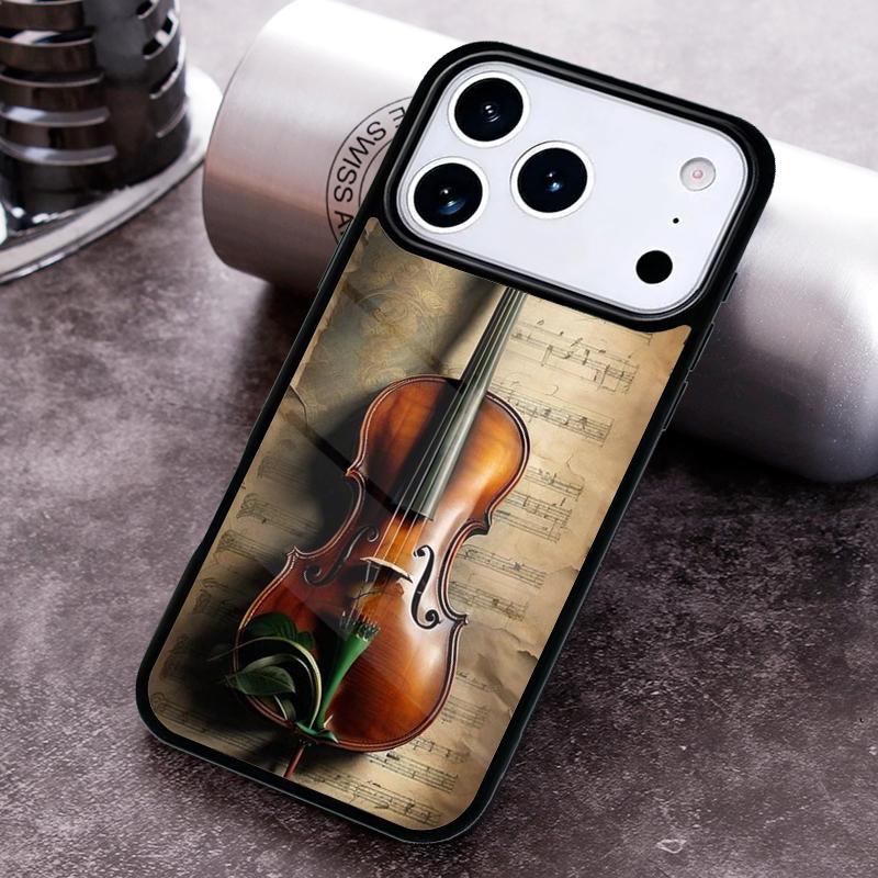 Elegant Violins Bow Sheet Music Funda Phone Case For iPhone 17 16 15 14 13 12 11 Pro Max Plus 17Air Soft Silicone Cover