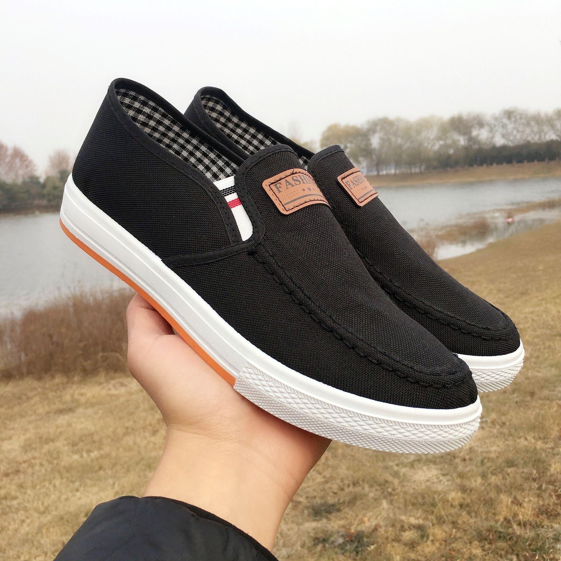 Spring new canvas shoes soft-soled cloth shoes breathable shoes black shoes 39