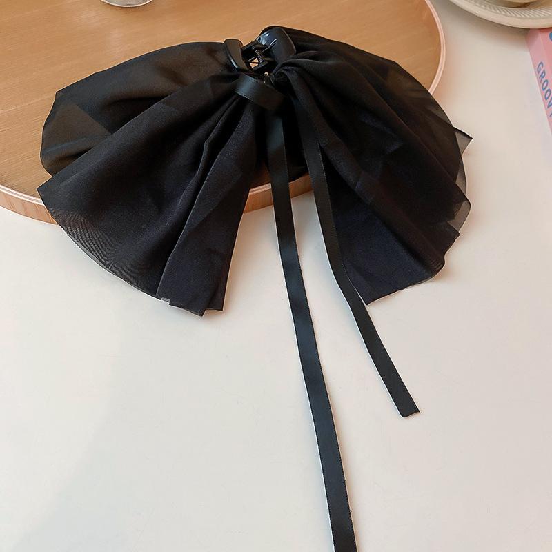 Big Large Satin Bow Ribbon Hair Clip Fashion Elegant Temperament Women Girls Ponytail Clip Ribbon Hair Clips Wedding Hair Accessories Gifts