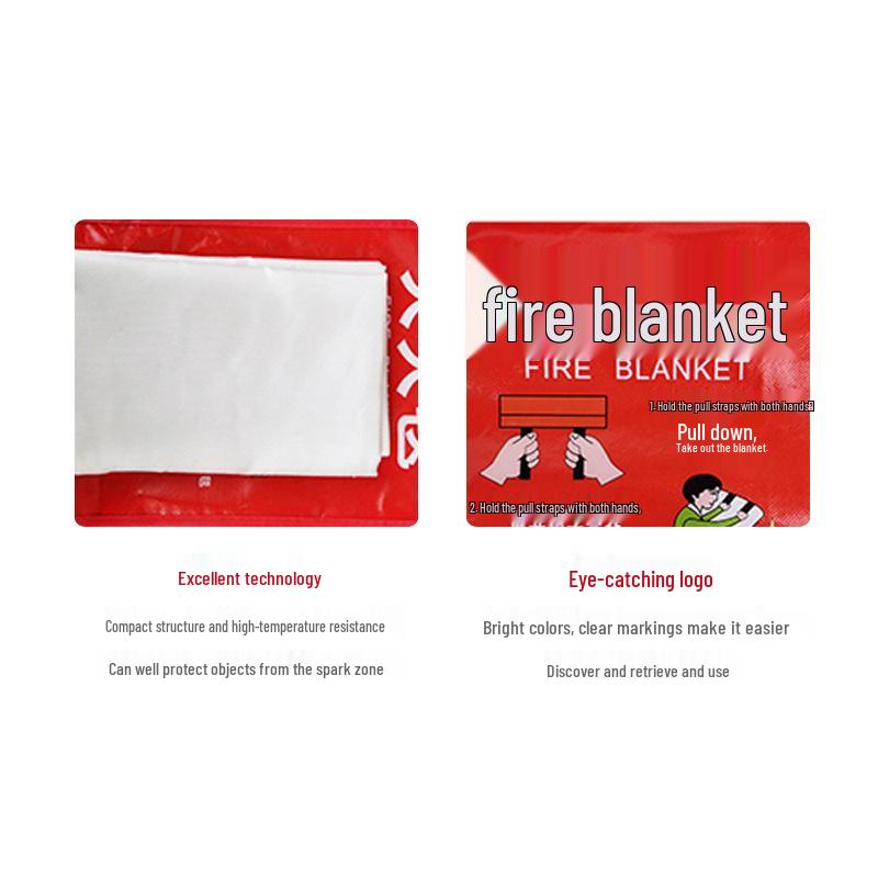 Fireproof Fiberglass Kitchen Blanket - 1.5m Certified Fire Safety Escape Tool