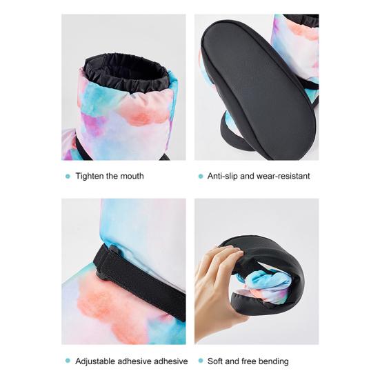 1 Pair Winter Ballet Shoes Soft Non-slip Sole Adjustable Cold Weather Women Girls Warm Up Booties Thickened Thermal Dance Slippers