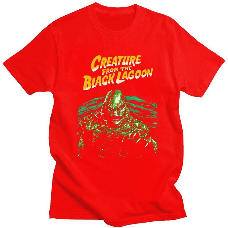 Custom Creature From The Black Lagoon T Shirts Short Sleeve Cotton Tshirt Leisure Halloween Horror Movie Tee Slim Fit Clothing