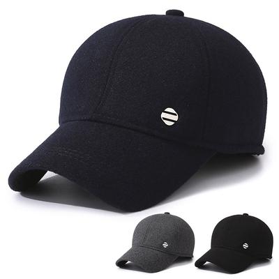 Middle-aged And Elderly Baseball Cap Men's Autumn Winter Outdoor Warm Ear Protection Cap Velvet Thick Old Man Hat Woolen Peaked Cap