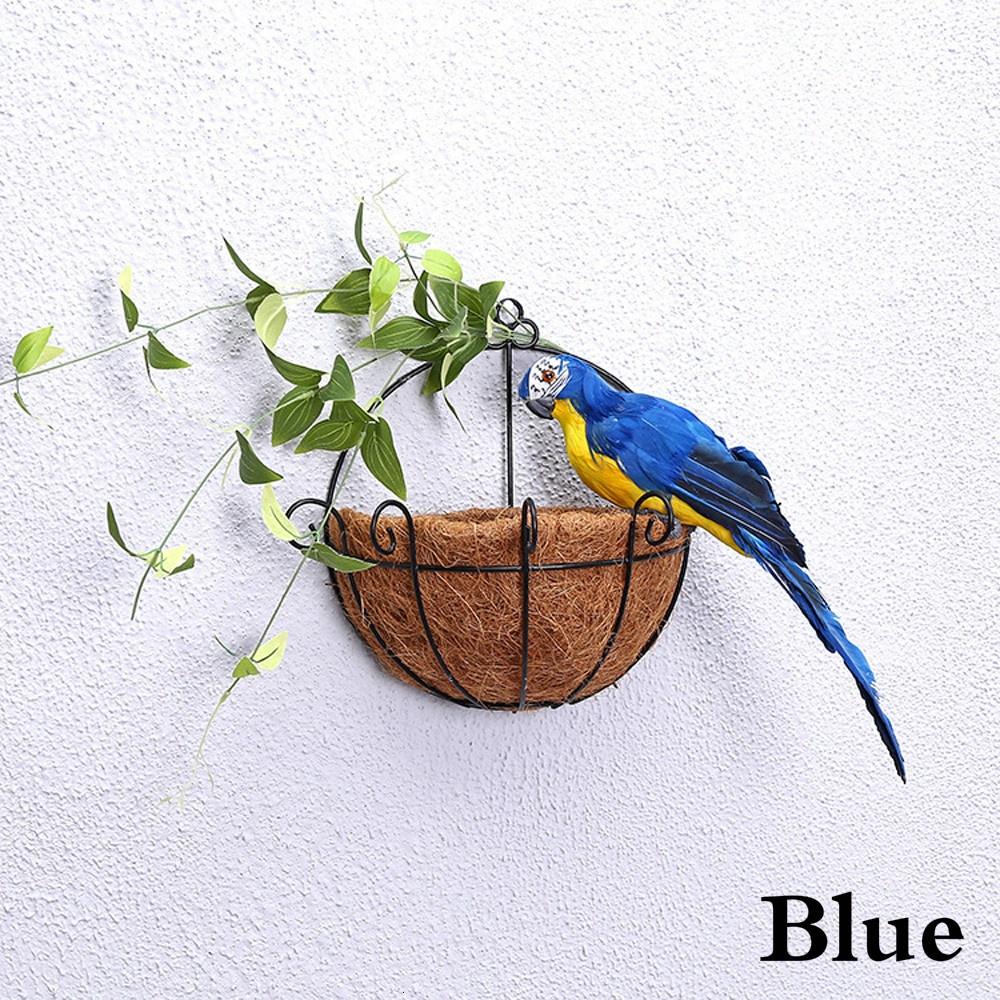 2pcs 25cm Rural Gardening Decoration Simulation Bird, Macaw Feather Handicraft, Home Living Room Decoration And Landscaping Props