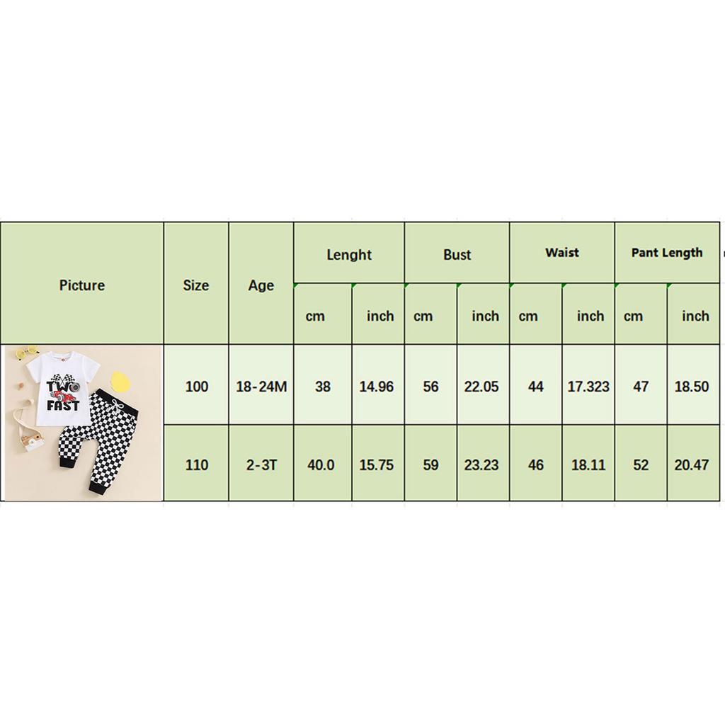 Baby Jungen Erstgeburtstags-Outfit, Kurzarm Strampler mit Rennfahrer-Print und karierter Hose Sommer-Outfit