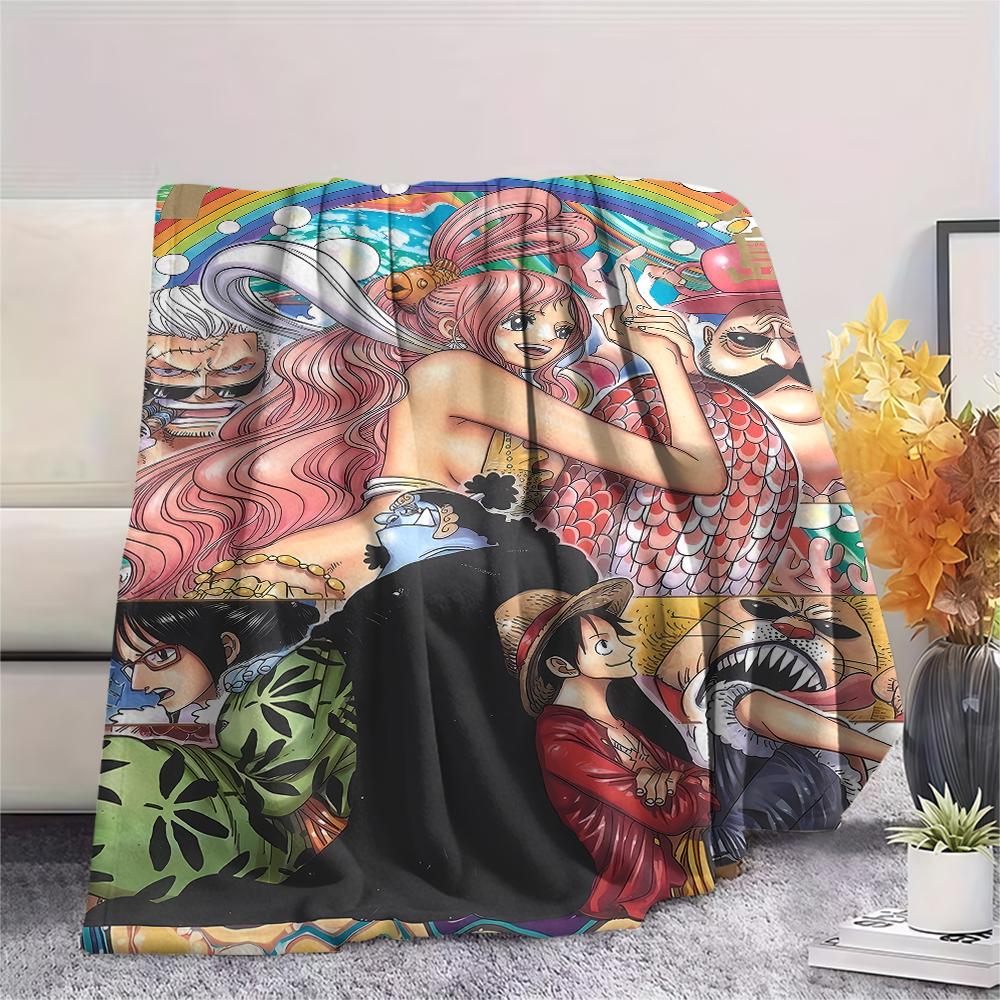One Piece character Print Flannel Blanket,High quality Comfortable for All Seasons,Home Decor,Warmth and Comfort,Perfect for Christmas Gifts