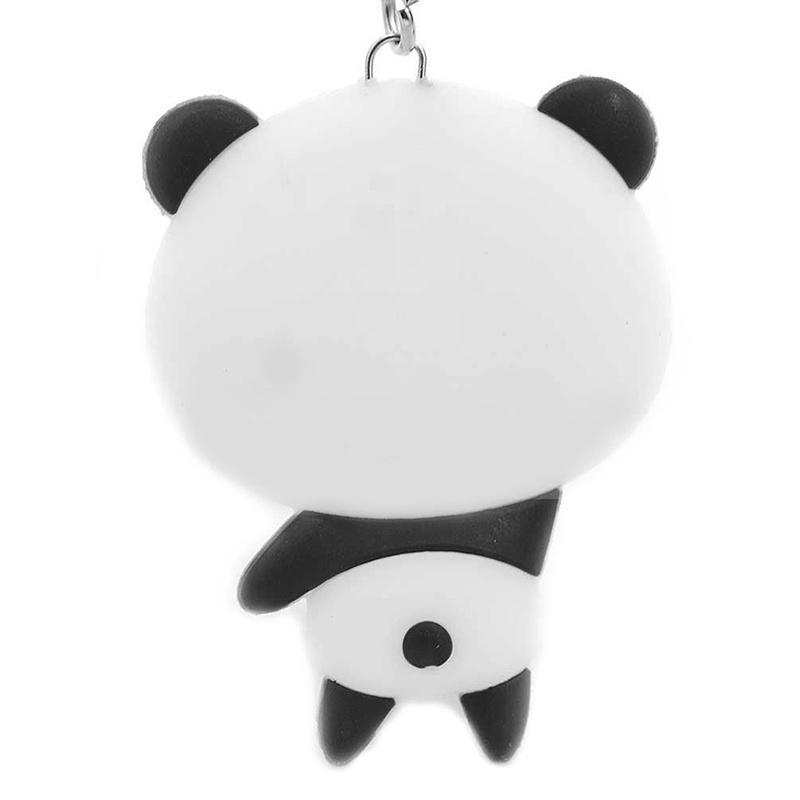 2 Stück Niedlicher Silikon Cartoon Panda Schlüsselanhänger Schlüsselring Tasche Kawaii Anhänger Schlüsselring Kette