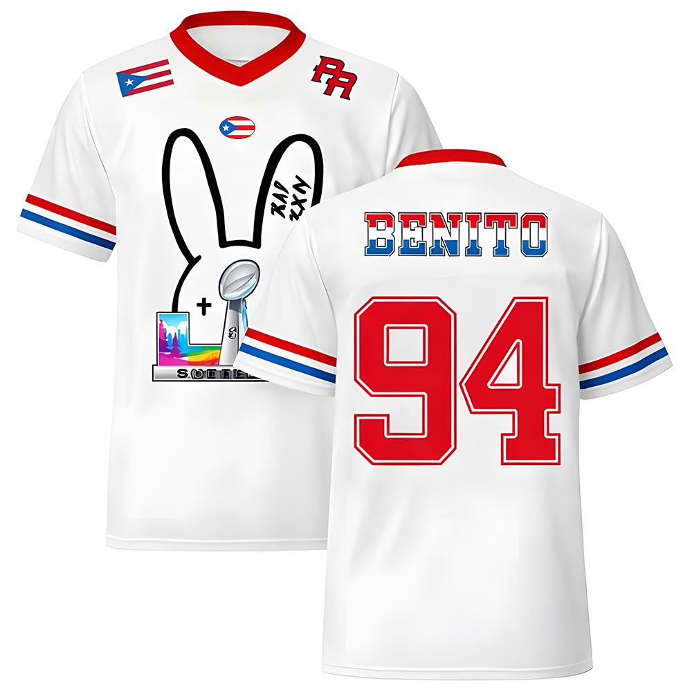 

Модные Дизайнерские Рубашки Bad Bunny Команда Пуэрто-Рико Бенито 94 Спортивная Сетчатая Футболка Повседневная Дышащая Мягкая Одежда Унисекс Свободные Топы Мужчины Женщины 3D Футболка XXS