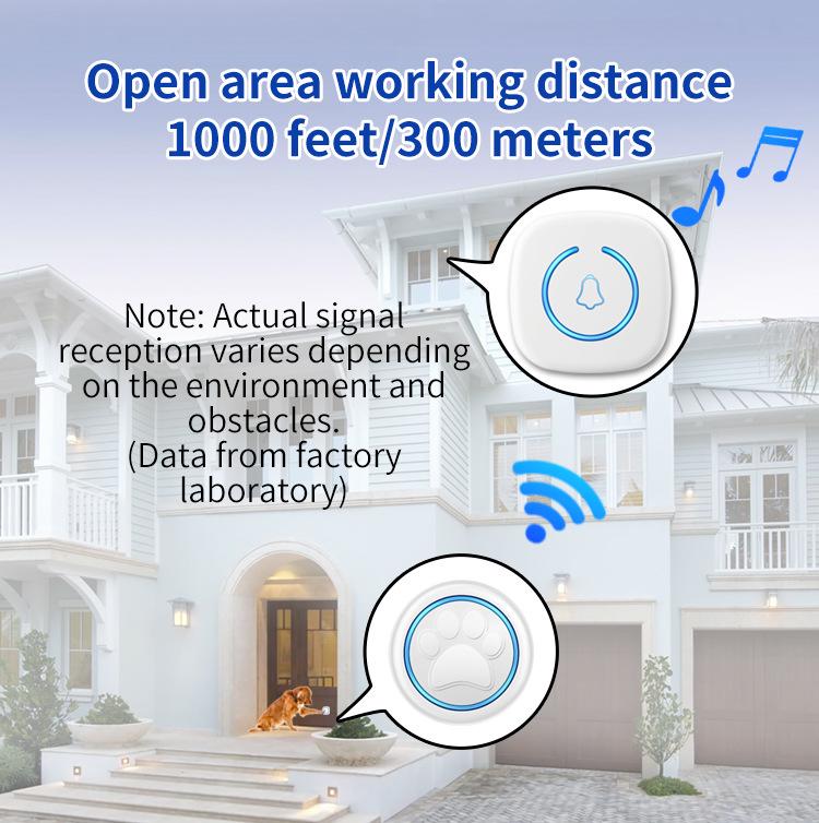 Inteligentny Wodoodporny Bezprzewodowy Dzwonek dla Psa: Dzwonek dotykowy z 1 odbiornikiem i 1 nadajnikiem do szkolenia zwierząt domowych