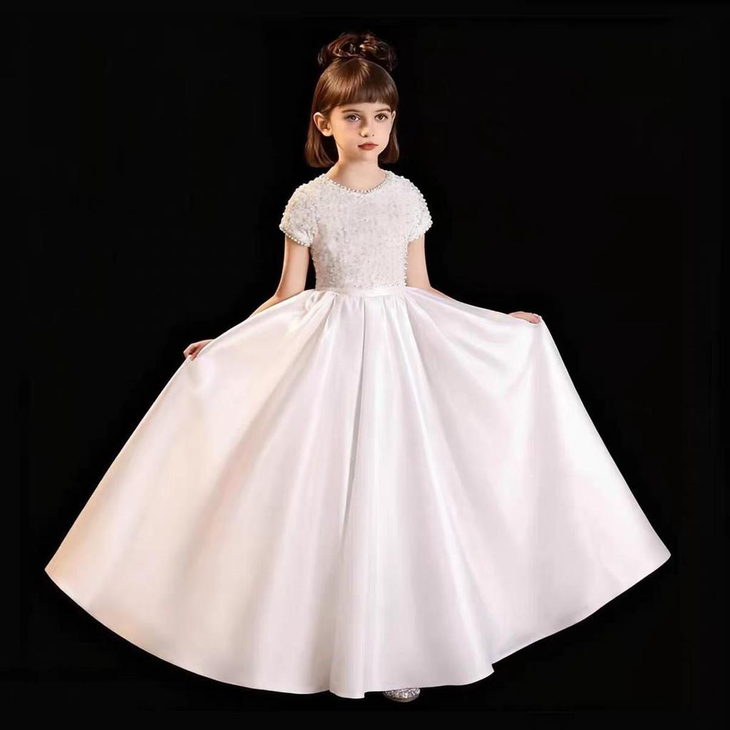 Girls' High-End Black Formal Princess Dress for Piano Performance and Evening Wear